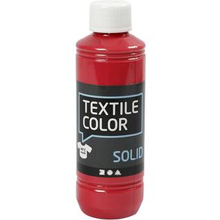 Textile Solid Rød Tekstilmaling 250ml - Dækkende Kvalitet