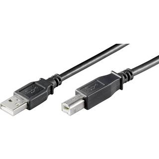 USB-A 2.0 til USB-B datakabel, sort, 1,8m