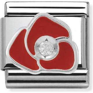 Nomination Classic - SilverShine aus Edelstahl mit 925er Silber, Email und Zirkonia - Rose Rot - 330305/05 - silber