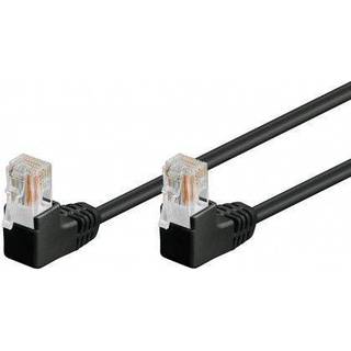 CAT 5e netværkskabel 2x 90°vinklet, U/UTP, hvid, 0,5m