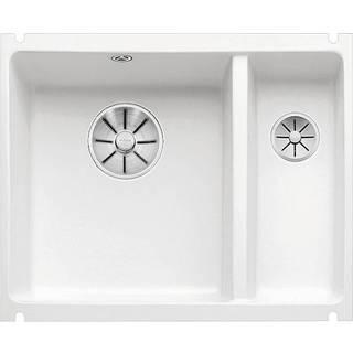 BLANCO SUBLINE 350/150-U KP krystal. UXI køkkenvask i keramisk porcelæn krystalhvid 567 x 456 cm