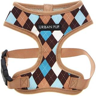 Urban Pup Harness - Brown & Blue Argyle / L