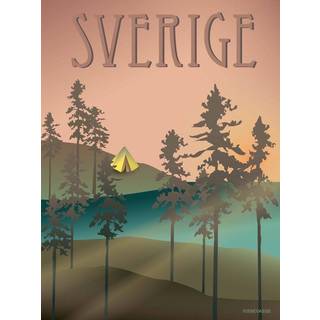 Tilbud: Spar 75% - Sverige Skoven - Plakat 15x21 cm fra ViSSEVASSE