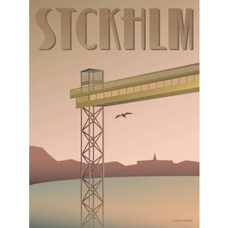 Tilbud: Spar 75% - Stockholm Katarinahissen - Plakat 15x21 cm fra ViSSEVASSE