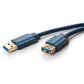 Clicktronic USB 3.0 forlængerkabel, sort, 3m