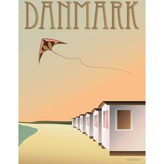 Tilbud: Spar 50% - Danmark Badehusene - Plakat 15x21 cm fra ViSSEVASSE