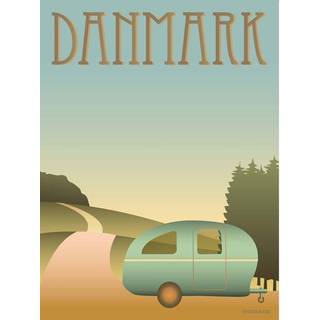 Tilbud: Spar 80% - Danmark Camping - Plakat 50x70 cm fra ViSSEVASSE