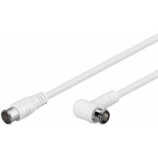 SAT kabel vinkel, F-Stik - hurtigtilslutning, hvid, 3,5m