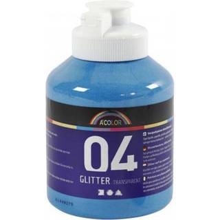 Glitter Akrylmaling Blå 500ml - Strålende Effekt