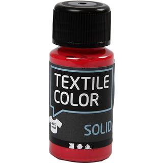 Textile Solid Rød Tekstilmaling 50ml - Dækkende Kvalitet