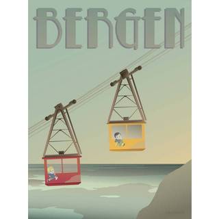 Tilbud: Spar 60% - Bergen Ulriken - Plakat 30x40 cm fra ViSSEVASSE