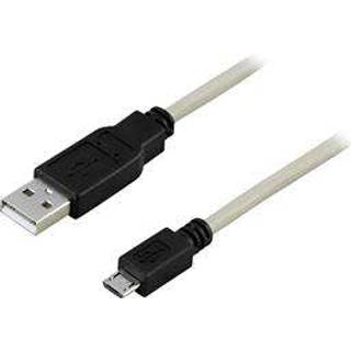 DELTACO USB 3.0 kabel, Type A han - Type Micro B han, 0,5m, sort
