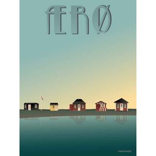 Tilbud: Spar 75% - Ærø Badehusene - Plakat 70x100 cm fra ViSSEVASSE