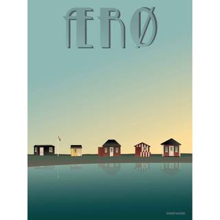 Tilbud: Spar 75% - Ærø Badehusene - Plakat 15x21 cm fra ViSSEVASSE