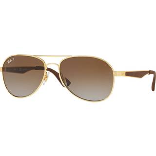 Ray - Ban Unisex RB3549 001/T5 Solbriller Metal Guld Brun Pilot Polariseret Skygge