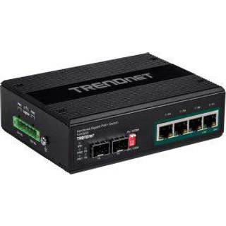 TRENDnet TI-PG62B 6-Port Industrial Gigabit PoE+ DIN-Rail Switch 12 - 56 V