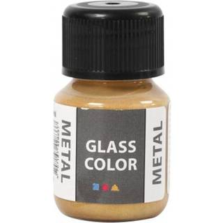 Glass Color Metal Maling - Guld, 30ml, Metallic Effekt