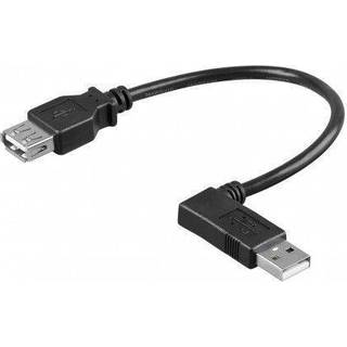 USB 2.0 Hi-Speed forlængerkabel 90°, sort, 0,3m