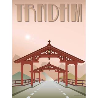 Tilbud: Spar 60% - Trondheim Lykkens Portal - Plakat 15x21 cm fra ViSSEVASSE