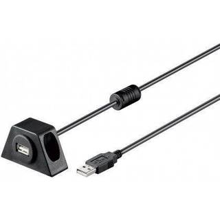 Goobay USB 2.0 Hi-Speed-forlængerkabel med monteringsholder, sort
