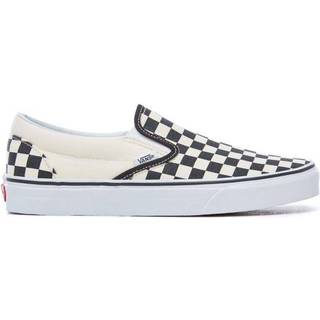 Classic Checkboard Slip-On Sneakers, Black/White, 45