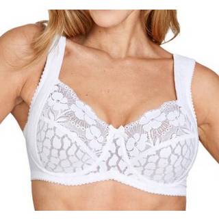 Miss Mary Jacquard And Lace Underwire Bra - White - C 90