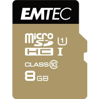 Emtec Gold+ MicroSDHC-hukommelseskort med adapter ECMSDM8GHC10GP - 8 GB