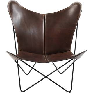 OX Denmarq Papillon flagermusstol læder cognac, sort understel