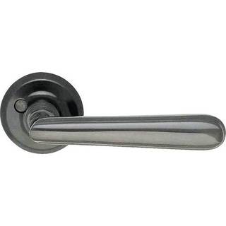 Beslagsboden dørgreb med roset, udendørs, 115 mm, mat sort