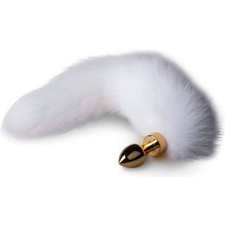Easytoys Fox NO5 - metal anal plug med rævehale (guld-sølv)