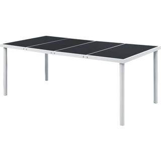 havebord 190x90x74 cm stål sort