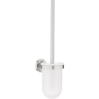 GROHE Essentials toiletbørste med glasholder til væg, supersteel