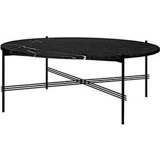 GUBI TS Round sofabord black marquina marble, Ø105, sort understel