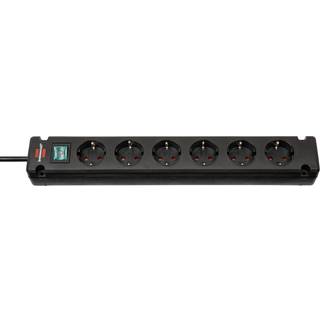 BRENNENSTUHL Steckdosenl. Comfort-Line Bremounta 6fach 1,5m schwarz