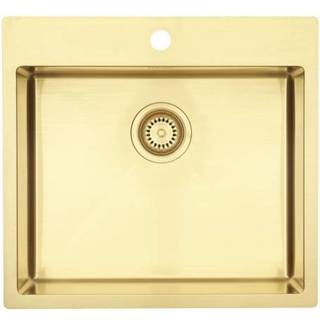 Lavabo Kubus 540 Soft Køkkenvask, PVD Guld/Sand inkl. Grohe køkkenarmatur i børstet messing
