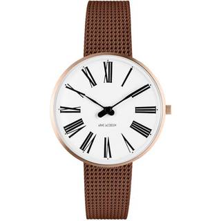 Arne Jacobsen Roman Watch armbåndsur, ø34 mm med brun rem
