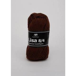 Svarta Fåret Lisa 063 Blåregn lilla Indhold: 100% kæmmet bomuld Vægt/længde: 50 g = ca. 165 meter Anbefalede Pinde: 3mm Strikkefasthed: 10 cm = 28 m Vask: Maskinvask ved 40℃ / Tåler ikke tørretumbling.
