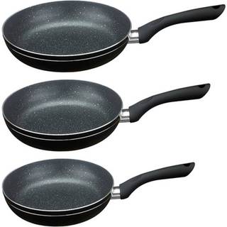 Frypans SET - Forged Alu - Non Stick Marble Coated - ø 20/24/28 cm - SILVER - Royalty Line