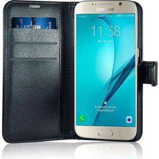 Fashion - Samsung Galaxy S6 Edge - vegansk lder - 86% beskyttelse - sort