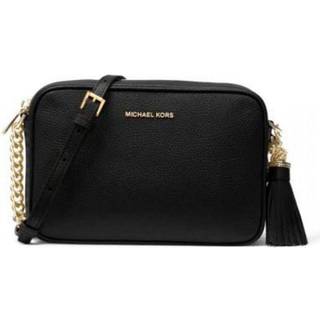 MK Jet Set Medium Pebbled Leather Crossbody Bag - Black - Michael Kors - ONE SIZE