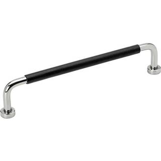 Beslag Design Lounge greb, 160 mm, krom/sort læder