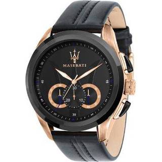 Maserati R8871612025 Traguardo Black Leather Strap Watch - W81145