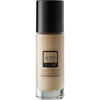 Aden Cosmetics Full HD Fluid Foundation Langtidsholdbar flydende foundation Skygge 02 Ivory 20 ml - 20 ml