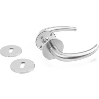 Habo dørgreb Coupe rustfri m/roset & nøgleskilt 20131