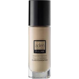 Aden Cosmetics Full HD Fluid Foundation Langtidsholdbar flydende foundation Skygge 01 Porcelain 20 ml - 20 ml