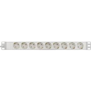 DELTACO power outlet, 9xCEE 7/4, 1xCEE 7/7, pet-protected, 2m, white
