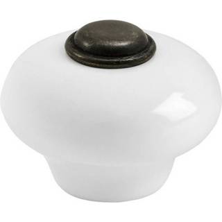 Beslag Design 409 knop, Ø37 mm, antik/porcelæn