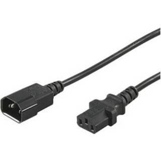 230V apparat forlængerkabel | sort (C13 C14) | 2 meter | PRIS-MATCH