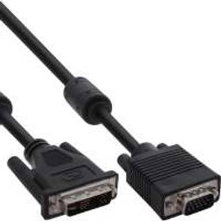 InLine DVI-A analog han til VGA han kabel - Sort - 5m