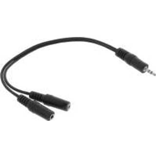 Minijack Splitter kabel - 0.2 m - Sort